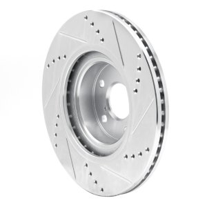 Scion FR-S Brake Rotor (1) - Front Left - R1 Concepts - Drilled & Slotted - Silver - `04-`25